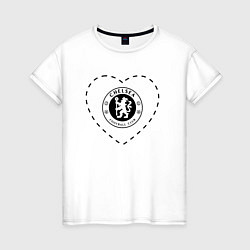 Женская футболка Лого Chelsea в сердечке