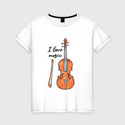 Женская футболка Я люблю скрипку