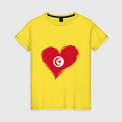 Футболка хлопковая женская Сердце - Тунис, цвет: желтый