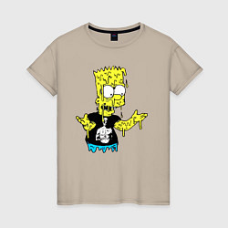 Женская футболка Плавящийся Барт Симпсон - стилизация