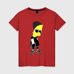 Женская футболка Барт Симпсон в тёмных очках