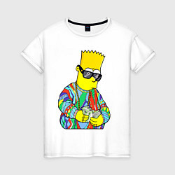 Женская футболка Барт Симпсон считает выручку