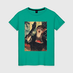Женская футболка Кафе Зингер картина Эдгар Дега, 1879