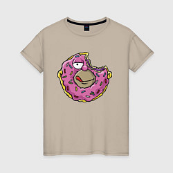 Женская футболка Гомер Симпсон - пончик