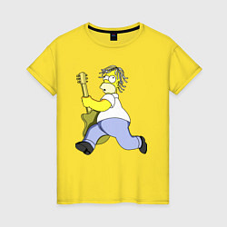 Женская футболка Гомер Симпсон - крутой рок гитарист