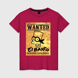 Женская футболка Розыск - Барт Симпсон - вознаграждение гарантирова