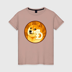 Женская футболка Монета пёсика Доге