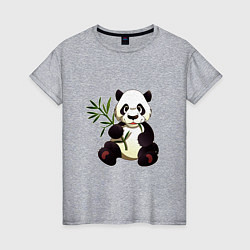 Женская футболка Панда кушает бамбук