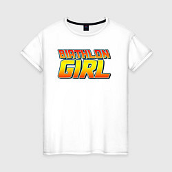 Женская футболка Биатлонистка в стиле Назад в будущее