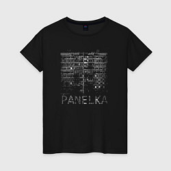 Футболка хлопковая женская Panelka - панелька, цвет: черный