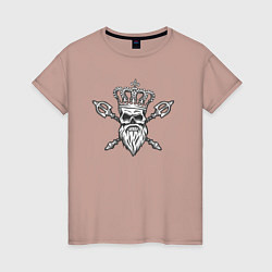 Женская футболка Череп в короне и с жезлами