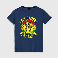 Женская футболка Настоящие геймеры играют в шахматы