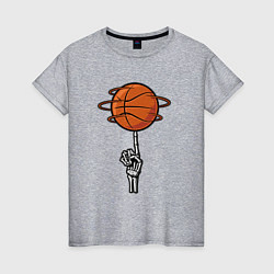 Женская футболка Баскетбольный мяч на костлявой руке