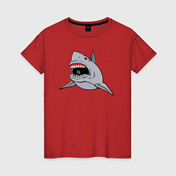 Женская футболка Злая белая акула