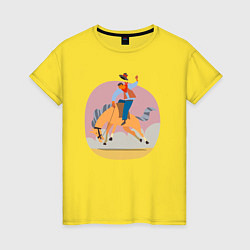 Женская футболка Наездник на лошадке - Родео
