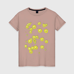 Женская футболка Желтые цветы Ромашки Подсолнухи Подарок садоводу