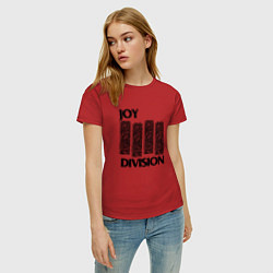 Футболка хлопковая женская Joy Division - rock, цвет: красный — фото 2