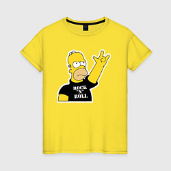 Женская футболка Гомер Симпсон - Rock n Roll