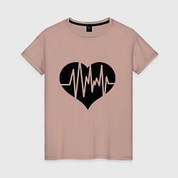 Женская футболка Кардиограмма сердца
