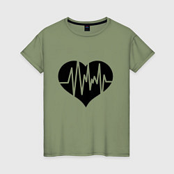 Женская футболка Кардиограмма сердца