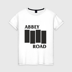 Футболка хлопковая женская Abbey Road - The Beatles, цвет: белый