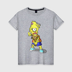 Женская футболка Барт Симпсон -зомби целится из рогатки