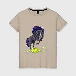 Женская футболка Лошадь на дыбах
