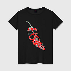 Футболка хлопковая женская Red Hot Chili Peppers Арт, цвет: черный