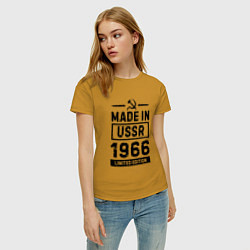 Футболка хлопковая женская Made in USSR 1966 limited edition, цвет: горчичный — фото 2