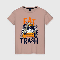 Женская футболка Ешь мусор - мусорная панда