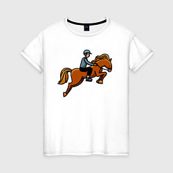 Женская футболка Наездник на лошади