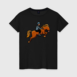 Женская футболка Наездник на лошади