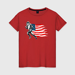 Женская футболка Американский футбол с флагом США