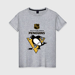 Женская футболка Питтсбург Пингвинз НХЛ логотип