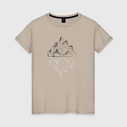 Женская футболка Одинокий медведь в горах