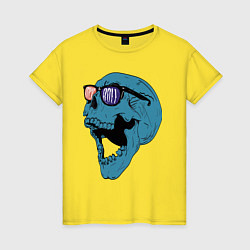 Женская футболка Череп в тёмных очках - rock n roll
