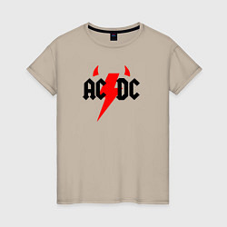 Женская футболка AC DC - рога