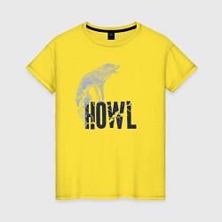 Футболка хлопковая женская Howl - вой, цвет: желтый