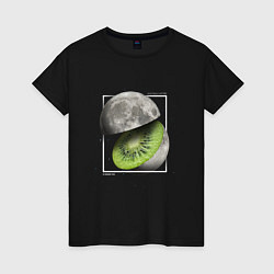 Женская футболка Луна фрукт киви в разрезе