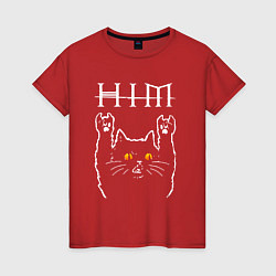 Женская футболка HIM rock cat