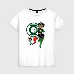 Футболка хлопковая женская Белка Зеленого фонаря DC Лига Суперпитомцы, цвет: белый