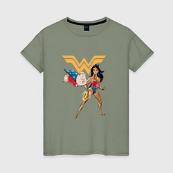 Женская футболка Свинка и Чудо-Женщина DC Лига Суперпитомцы