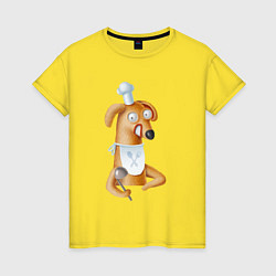 Женская футболка Собака - повар