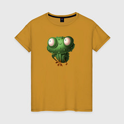 Женская футболка Зеленый удивленный лягушонок