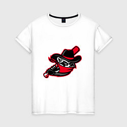 Женская футболка Енот с бейсбольной битой
