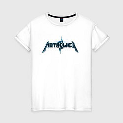 Женская футболка Metallica коллаж логотипов