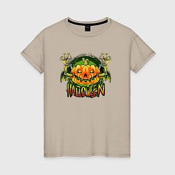 Женская футболка Кислотная тыква Halloween