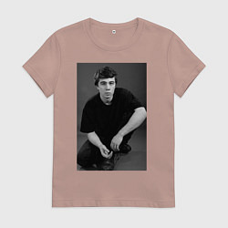 Футболка хлопковая женская Актёр Сергей Бодров-младший, цвет: пыльно-розовый