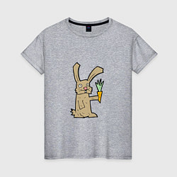 Футболка хлопковая женская Rabbit & Carrot, цвет: меланж