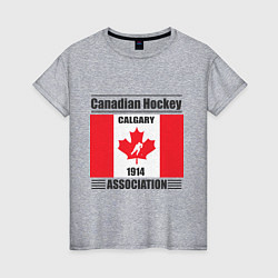 Футболка хлопковая женская Федерация хоккея Канады, цвет: меланж